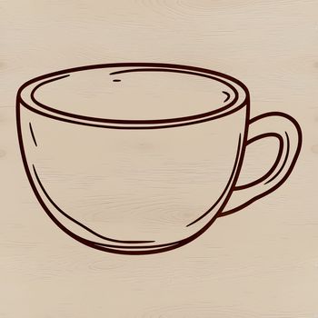 A simple design of a white coffee cup with handle and foot.