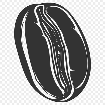 Illustrative coffee bean icon in vector format.