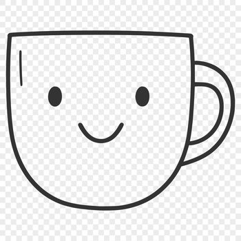 A simple, editable design for a coffee cup in vector format.