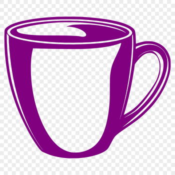 A stylized illustration of a cup, designed as vector art for digital design.