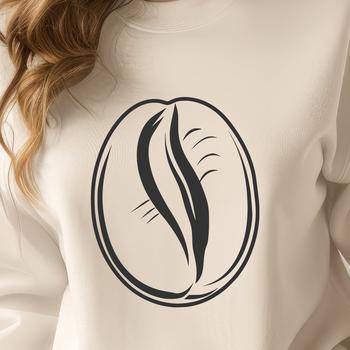 A single coffee bean in vector format, suitable for digital design and cutting machine projects.