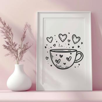 Artistic Cup Template In SVG For Free Download