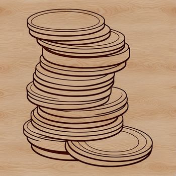 SVG graphic design featuring a collection of currency coins.