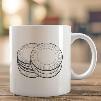A digital illustration of various coins in a stack, available as a vector graphic file.