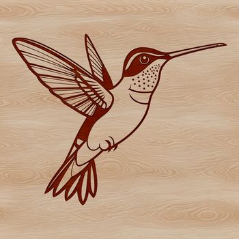 A detailed illustration of a hummingbird in flight, created as vector art.