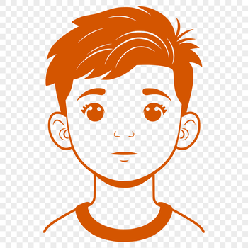 A young boy with a neutral expression and simple background, suitable for various design applications.