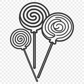 A colorful illustration of a single lollipop on a white background, ideal for food-themed vector art.