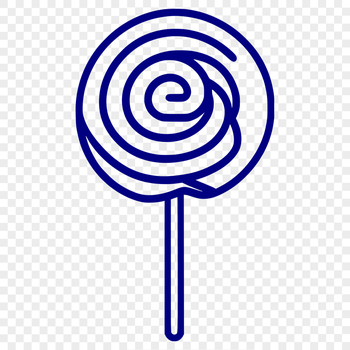 A vector graphic design element featuring a single large lollipop on a white background.