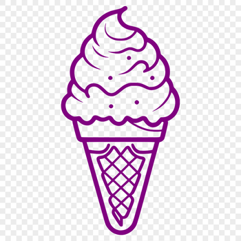 A colorful illustration of a scoop of ice cream in a cone, perfect for decorating with Cricut or laser cutter.