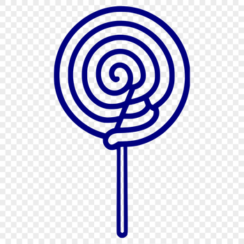 A colorful illustration of a lollipop made up of vector shapes, suitable for digital use in various formats.