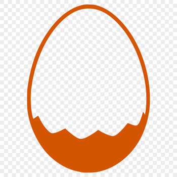 An isolated, high-contrast illustration of a stylized Easter egg, suitable for digital design.