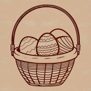 Illustrated Easter egg design featuring colorful patterns and shapes.