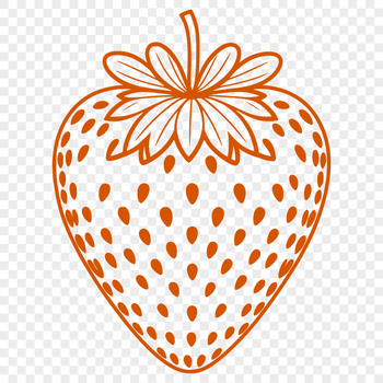 A digital illustration of a strawberry, suitable for vector art projects and designs.