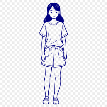 A stylized illustration of a young female figure, suitable for vector design and cutting machine projects.