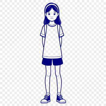 A young girl illustration created as a vector graphic using SVG format.