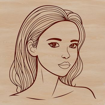 Female silhouette in simple vector art style.