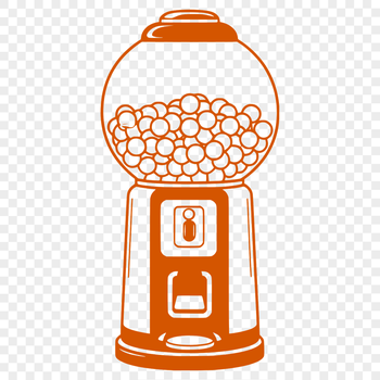 A vector illustration of a classic gumball machine, suitable for digital design and craft projects.