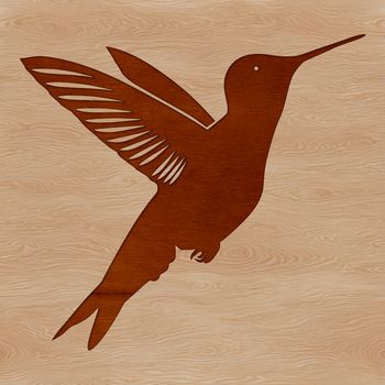 An SVG design of a hummingbird bird in motion, featuring intricate details and lines.