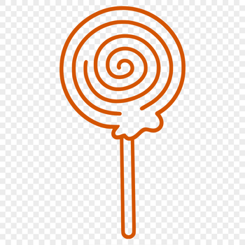 A vector graphic design featuring a single lollipop candy stick.