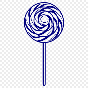 A colorful illustration of a lollipop made up of swirls and colors.