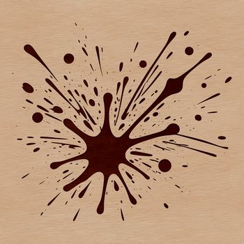 A colorful, rounded shape resembling a splat of slime on a background.