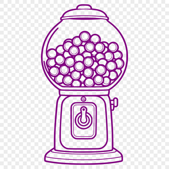 A digital illustration of a classic gumball machine in vector format.