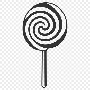 A colorful illustration of a lollipop with a stick, suitable for vector art design.