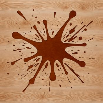 A stylized graphic representation of a splat shape.
