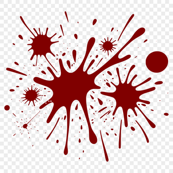 A vector illustration of a splat shape in various sizes and styles.