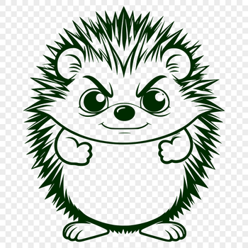A digital illustration of a small spiny mammal with a rounded body and short legs.