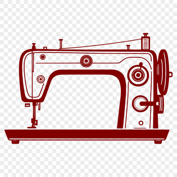 A detailed diagram of a sewing machine with moving parts and controls.