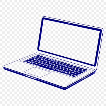 A digital computer with a sleek design, suitable for vector graphics and commercial or personal projects.