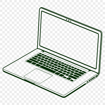 A high-resolution digital representation of a modern computer, designed as a vector graphic.