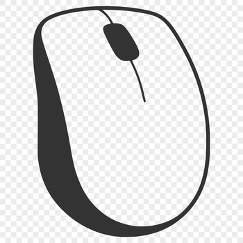 An illustration of a modern computer setup with a mouse on the desk.
