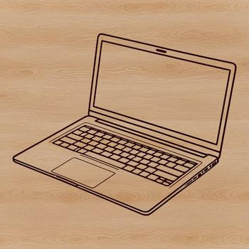 A simple computer design with various components illustrated in detail.