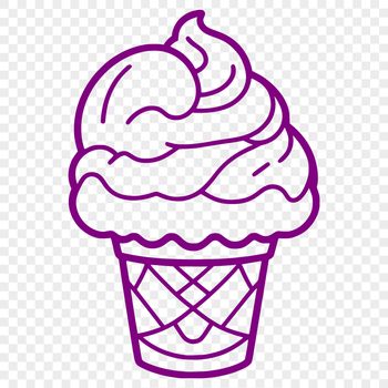 Vector illustration of a colorful ice cream cone with toppings.