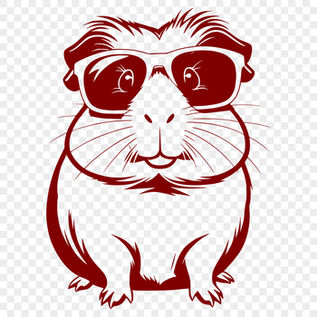 A cartoon guinea pig wearing sunglasses, suitable for personal or commercial use as a digital illustration.