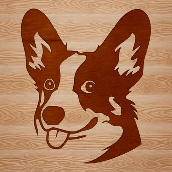 A vector illustration of a Corgi's head, suitable for digital design and cutting projects.