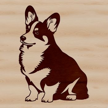 An SVG design featuring an adorable corgi in a calm pose.