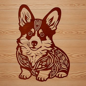 A sitting corgi breed dog in high-resolution vector format.