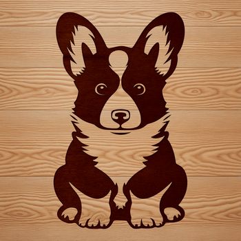 A breed-standard illustration of a sitting Welsh Corgi, suitable for print or digital use.
