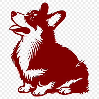 An SVG vector design featuring a cute dog breed in a static pose.