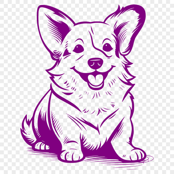 Vector graphic illustration of a Corgi animal, suitable for commercial and personal use.
