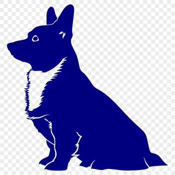 A full-body illustration of a sitting corgi, a popular breed of dog.