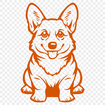 A sitting Corgi animal with its full body visible.