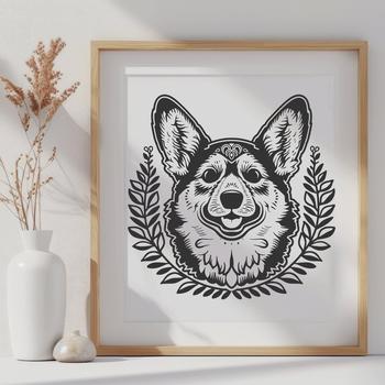 Artistic Corgi In PNG & SVG