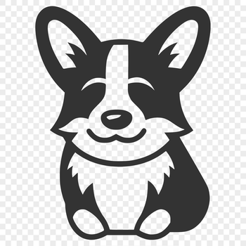 A full-body illustration of a seated Corgi dog.