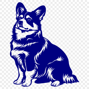 A full-body illustration of a Corgi in a sitting position, ideal for printing on various mediums.
