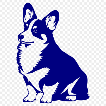 A close-up vector illustration of a sitting Corgi from the neck up.