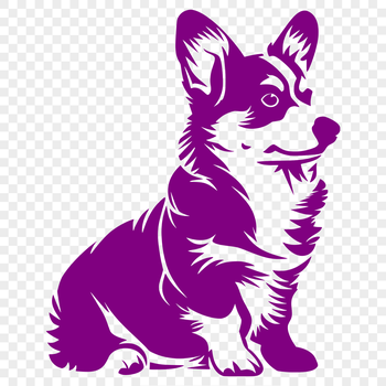 A high-quality digital representation of a corgidog, designed as a versatile clip art element.